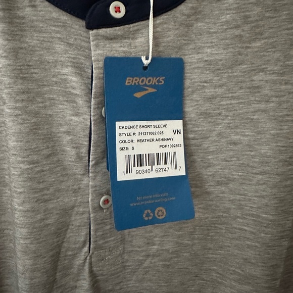 BROOKS RUNNING MEN’S CADENCE SHORT SLEEVE: GRAY/BLUE: NWT: SZ S - Picture 4 of 4